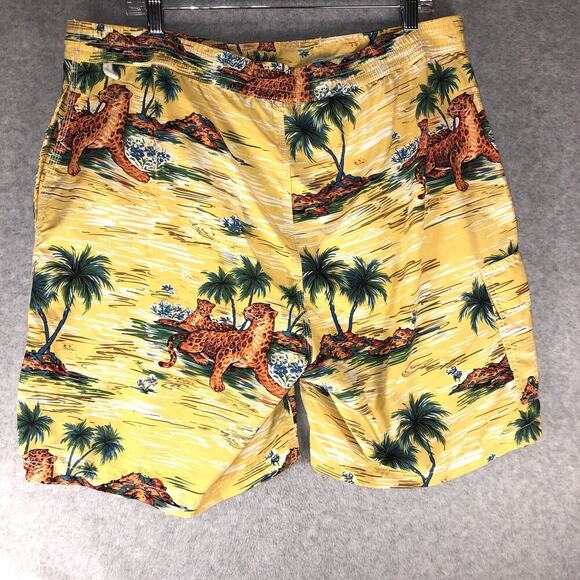 POLO RALPH LAUREN Shorts XL Vtg KAILUA 7.25" TRUNK BOARD Shorts Leopard Lined - Picture 9 of 13